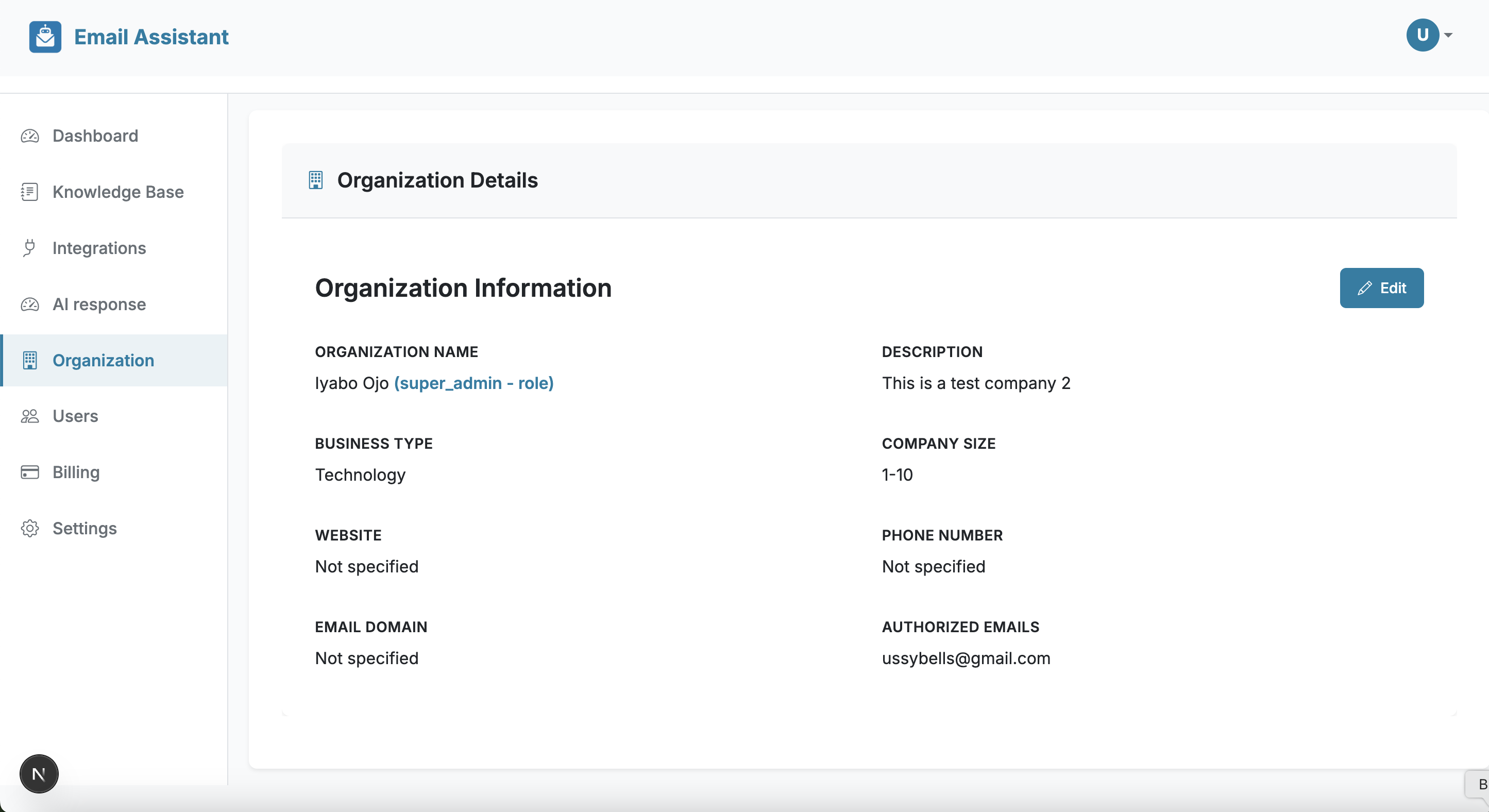 Organization View