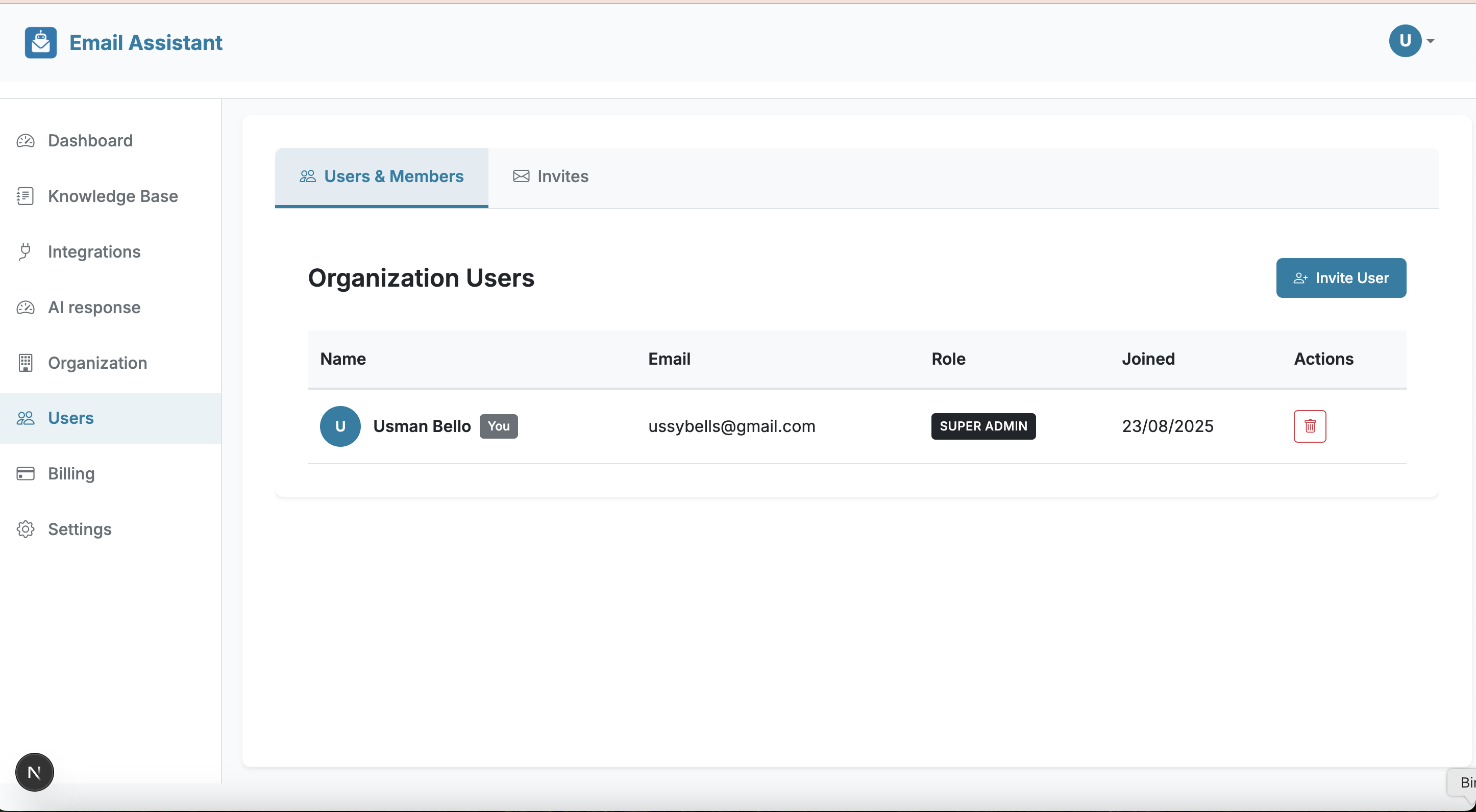 Users View